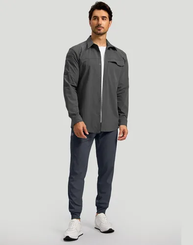 Vista 5 de G Gradual Pantalones deportivos para hombre con bolsillos con cremallera, elásticos, cónicos, pantalones deportivos para hombre, entrenamiento