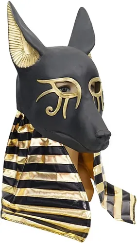 Vista 2 de EraSpooky Anubis - Máscara de Egipto para adulto, accesorios para disfraz de Dios Chacal