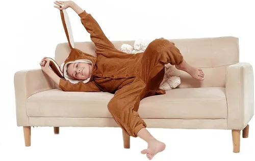 Vista 5 de ABENCA Pijama de conejo de Pascua para niñas, disfraz de animal de una pieza para Halloween, Navidad, cosplay