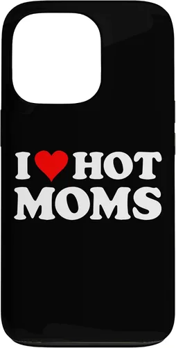 Vista 10 de Funda con texto en inglés "I Love Hot Moms Red Heart para iPhone 16