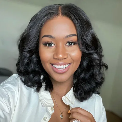 Vista 9 de RECOOL Peluca de cabello humano Bob de 5 x 6 con encaje frontal lacio, pelucas cortas, sin pegamento, cabello humano virgen brasileño, nudos