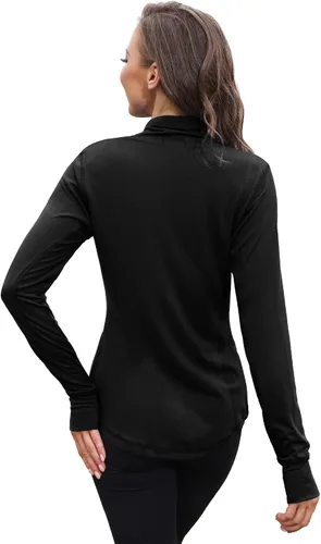 Vista 3 de COZZYON Womens Athletic Full Zip Lightweight Yoga Workout Track Sports Zip Up Jacket with Thumb Holes