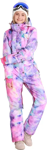 Vista 2 de Bluemagic - Traje de esquí de una pieza para mujer, traje de invierno impermeable para deportes de nieve