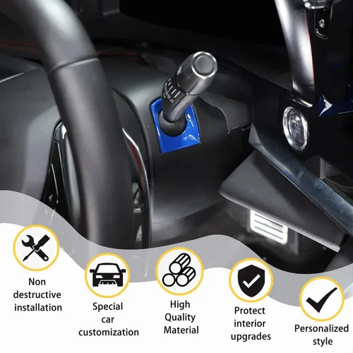 Vista 4 de Cubierta para base de barra de dirección, cubierta decorativa compatible con Chevrolet Corvette C8 2020 2021 2022 2023, plástico ABS para volante