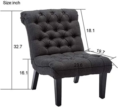 Vista 2 de HAOBO Home Silla de acento sin brazos con botones capitoné silla lateral para sala de estar dormitorio Funiture