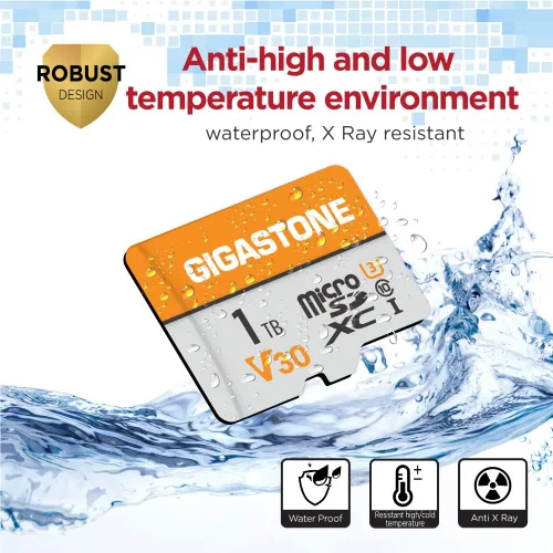 Vista 6 de GIGASTONE Tarjeta Micro SD de 1 TB, 2 unidades, grabación de video A1 V30 4K, GoPro, vigilancia, cámara de seguridad, cámara de acción, drone