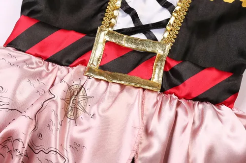Vista 6 de Bordazor Disfraz de pirata para niñas, disfraz de princesa bucanera para fiesta de Halloween