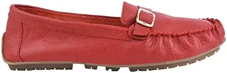 Vista 6 de Mocasines de cuero genuino para mujer, zapatos planos cómodos y ligeros, mocasines casuales