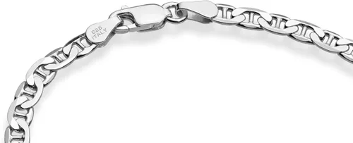 Vista 2 de Miabella - Tobillera de plata de ley 925 italiana de 0.118pulgadas, 0.157pulgadas, talla de diamante maciza, para mujer, 9 o 10 pulgadas, fabricada