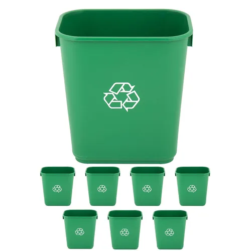 Vista 60 de Cubo de basura rectangular beige de 10 galones para restaurante, papelera comercial, papelera de plástico para oficina, cubo de basura para baño