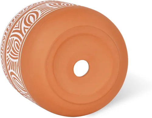 Vista 2 de Juego de 2 macetas de terracota para suculentas de 4.6 + 6 pulgadas, macetas de arcilla de terracota con drenaje