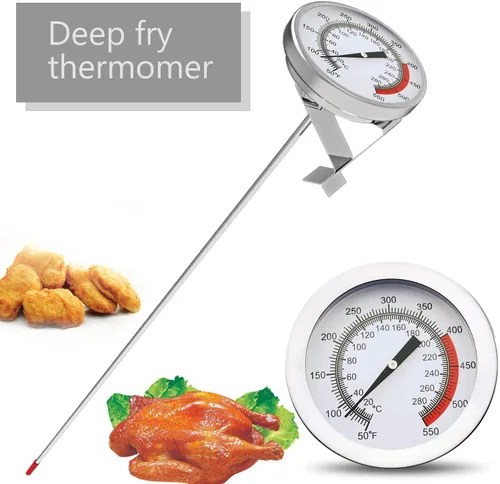 Vista 6 de Lightbeam Termómetro de 16 pulgadas de tallo largo con clip para olla, lectura instantánea de 2 pulgadas de marcación de carne, barbacoa, pavo