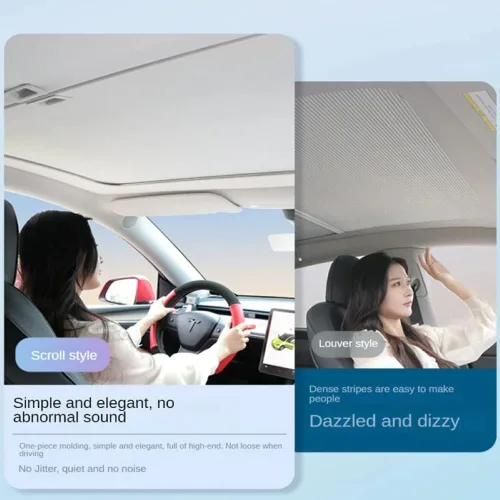 Vista 3 de Parasol retráctil de techo para Tesla Modelo 3 (2017-2023), techo FullShade para proteger el interior y mantener la refrigeración, protección UV