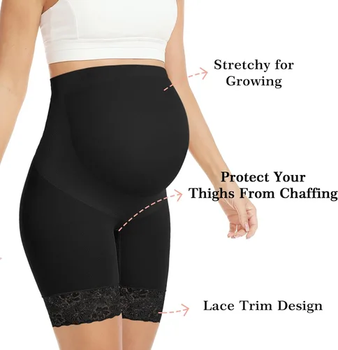 Vista 4 de Baby Bump" Lace Maternity Shapewear for Dress, Mid-Thigh Pregnancy Shapewear for Baby Shower Photoshoot