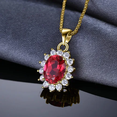Vista 5 de JewelryPalace Princess Diana Kate Middleton Natural Amethyst Citrine Garnet Peridot Topaz Created Ruby Sapphire Simulated Emerald Pendant Necklace