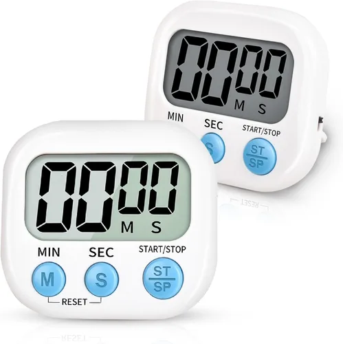 Vista 7 de Temporizador digital de cocina para cocinar, temporizador electrónico multifunción, alarma de dígitos grandes, respaldo magnético fuerte