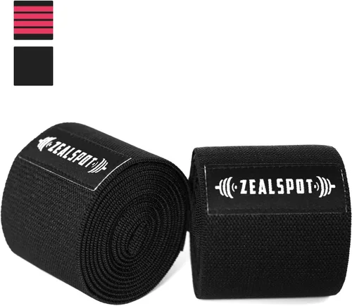 Vista 3 de Rodilleras Zealspot (par) de compresión y soporte elástico para entrenamiento cruzado, WOD, gimnasio, entrenamiento, levantamiento de pesas, fitness
