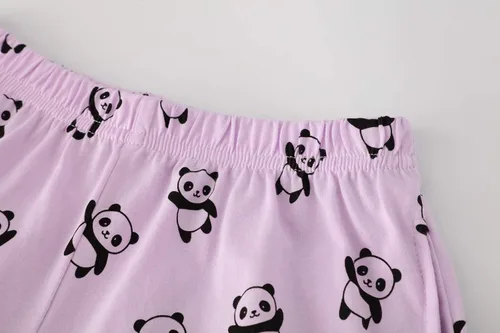 Vista 5 de Pijamas de verano para niñas, de manga corta y pantalones cortos de lunares, conjunto de pijamas para niños grandes, talla 6-16