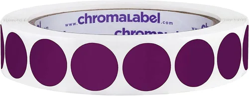 Vista 18 de ChromaLabel Kit de puntos verdes y amarillos fluorescentes con código de color extraíble de 3/4 pulgadas, 2 rollos, 1000/rollo