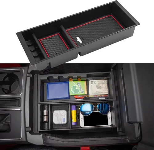 Vista 7 de JDMCAR Compatible con Accesorios Ford F150 (2015-2020) /F250 F350 F450 (2017-2022) / Expedition 2018-2022 Organizador de Consola Central, Caja