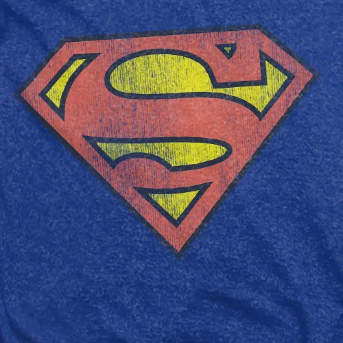 Vista 2 de Superman Classic Logo Distressed Heather Camiseta unisex para adulto