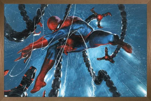 Vista 16 de Trends International Marvel Comics-Spider-Man, Doctor Octopus-Rain Cover Póster de pared, 14.725 x 22.375 pulgadas, versión enmarcada de madera