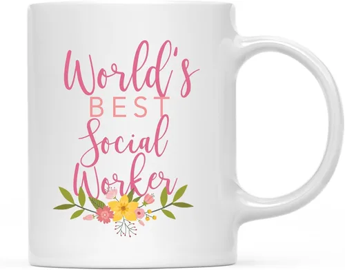 Vista 11 de Andaz Press Taza de café de 11 oz, regalo de broma de la mejor abbuela del mundo, diseño floral, paquete de 1