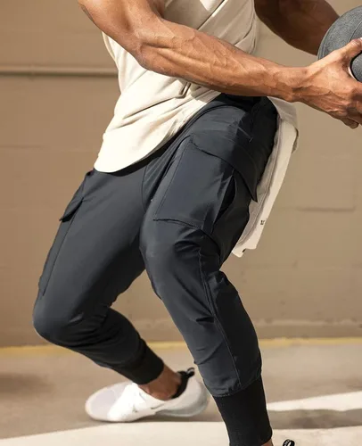 Vista 6 de Surenow Pantalones deportivos para correr para hombre, ligeros, delgados, de secado rápido, cónicos, para senderismo, pantalones deportivos