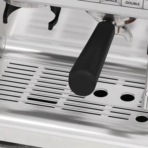 Vista 7 de Máquina de café expreso de 20 barras con molinillo, cafetera espresso profesional con espumador de leche, acero inoxidable cepillado, tanque de agua