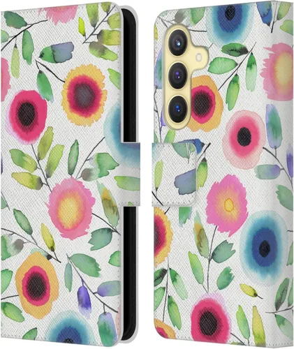 Vista 111 de Head Case Designs Officially Licensed Ninola Ditsy Flowers Yellow Nature Bold Leather Wallet Case Compatible with Samsung Galaxy A07 4G