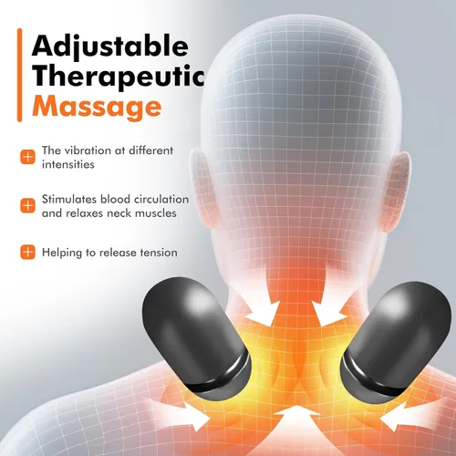 Vista 2 de 3-in-1 Rechargeable Neck Massager Pillow with Heating & Traction - Deep Tissue Pain Relief, Shoulder & Necks Hump Corrector for Women, Gift for