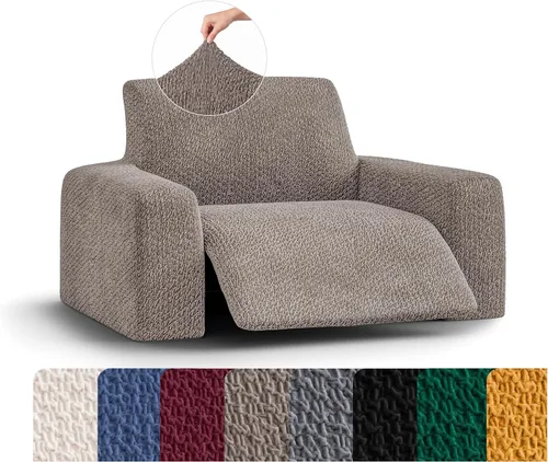 Vista 24 de PAULATO BY GA.I.CO. Funda reclinable – Funda de ajuste suave – Protector elástico de muebles reclinables de 1 pieza – Tela de terciopelo lavable a