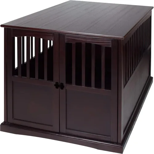 Vista 21 de Casual Home Mueble de madera para perros de interior, jaula para perros, mesa auxiliar, mesa de noche, cuna para perros con cierre de seguridad