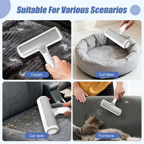 Vista 10 de Roller - Removedor de pelo de mascotas – Rodillo reutilizable para pelos de perros y gatos en muebles, sofá, alfombras, alfombras, ropa de cama