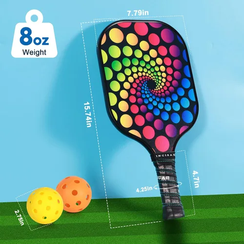 Vista 3 de Palas de pickleball, regalo de pickleball, raquetas de pickleball de fibra de vidrio, toalla de enfriamiento y cubierta de pickleball - Juego
