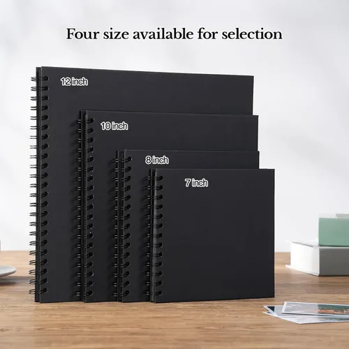 Vista 6 de potricher Álbum de Recortes DIY de 7 x 7 Pulgadas, 40 Páginas, Tapa Dura, Papel Kraft, Álbumes de Fotos para Recortes, Libro de Recuerdos para Bodas