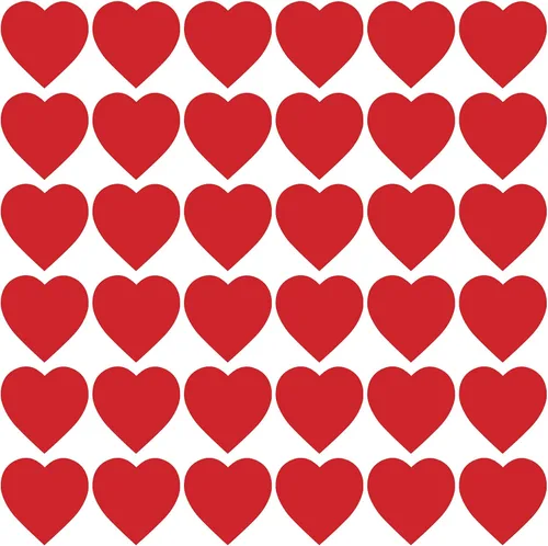Vista 4 de Beistle Recortes de corazón rojo impreso, paquete de 48 decoraciones de papel de cartulina de doble cara para el día de San Valentín, eventos