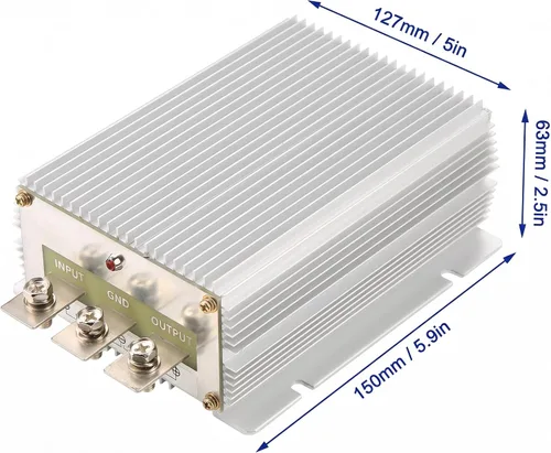 Vista 2 de Convertidor de fuente de alimentación de CC CC, 24 V a 12 V 60 A 720 W módulo regulador de voltaje reductor con carcasa de aluminio fundido a