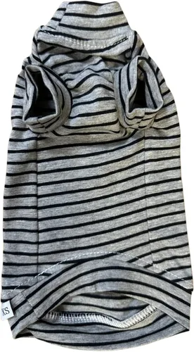 Vista 12 de Camisa de algodón con cuello redondo para gatos sin pelo Sphynx de rayas vintage, ropa para mascotas con mangas, camisetas para gatitos para Sphynx