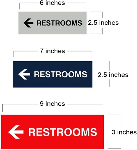 Vista 7 de Signs ByLITA Basic Restrooms - Letrero direccional para pared o puerta (negro), pequeño (paquete de 1)