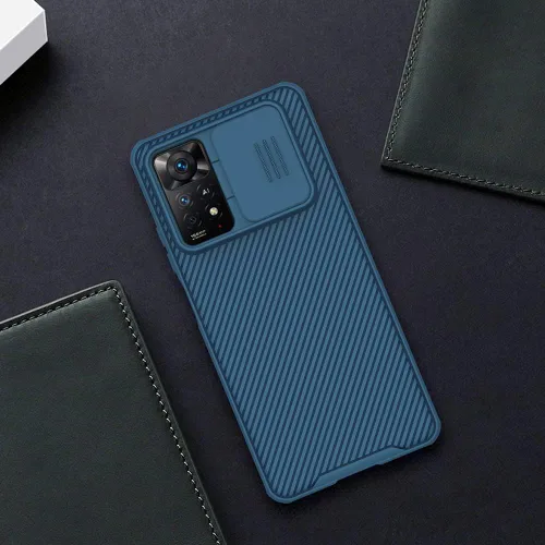 Vista 6 de Funda para Xiaomi Redmi Note 11 Pro con cubierta de cámara, parte trasera delgada de policarbonato duro y funda de parachoques suave Protección