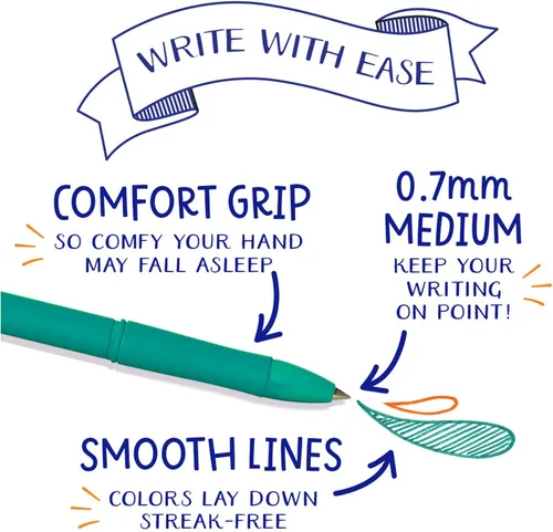 Vista 4 de Crayola Bolígrafos de gel de colores para niños y adultos, bolígrafos lavables de punta media, 14