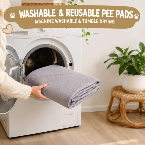 Vista 4 de CoolShields Almohadilla Lavable para Orina de Cachorro, 18"X24" 4 piezas Almohadillas Reutilizables para Cachorros, Tapete Impermeable