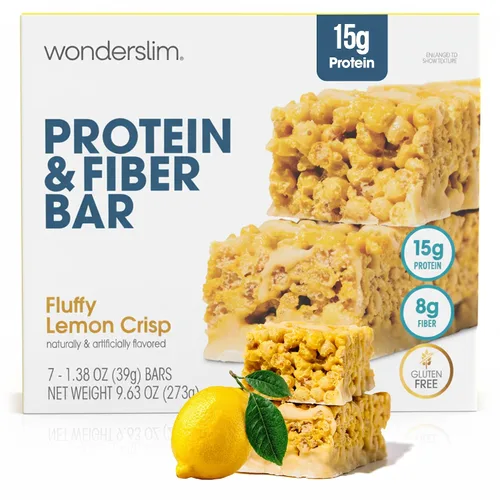 Vista 14 de WonderSlim Barras de proteína altas en fibra, crujiente Fluffy S'more 15g de proteína, 8g de fibra bajas en azúcar, bajas en carbohidratos