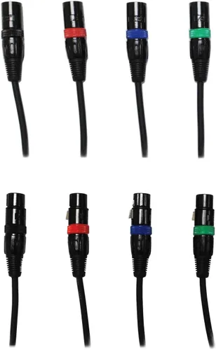 Vista 2 de Audio 2000s 4 Pack 3 pies XLR macho a hembra cable de micrófono E02103-E4