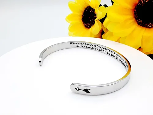 Vista 292 de Pulseras inspiradoras para mujer, joyería de acero inoxidable, con refranes, pulsera motivacional con mensaje oculto, pulseras grabadas para mejor
