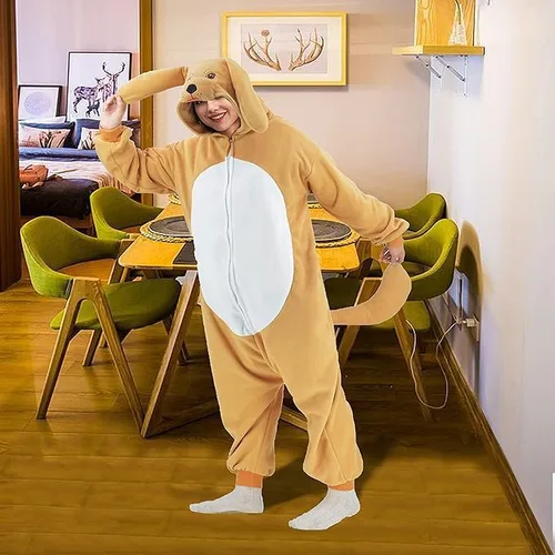 Vista 4 de vavalad Adult Onesie Costume Pajamas Cosplay Pajamas Jumpsuit Hooded Romper Women men