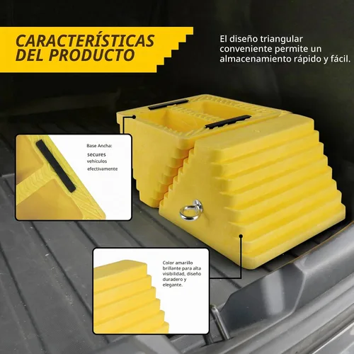 Vista 5 de MaxxHaul 51169 Cuñas de rueda de espuma de polietileno con cerrojo de acero – Paquete de 2 – 10 × 8 × 6 pulgadas – Espuma estructural resistente
