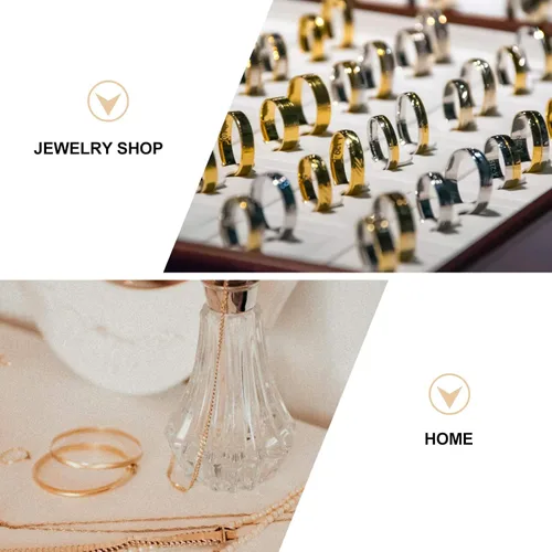 Vista 6 de Organizador de joyas de pirámide de cristal de 3 niveles, bandeja de exhibición de joyas con forma de cono triangular, estante de joyería