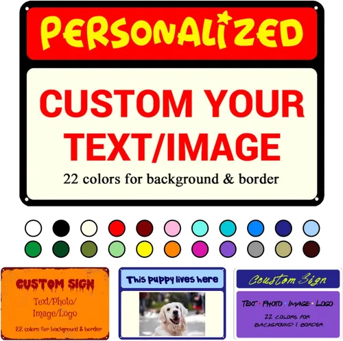 Vista 8 de Letreros de carretera personalizados personalizados, de metal con nombre/texto/imagen, divertidos letreros de calle para decoración del hogar